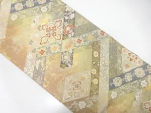 引き箔　菱鳥蒔絵紋織り出し袋帯